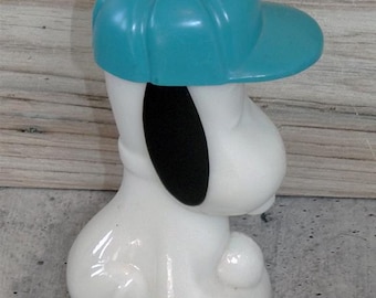 1969 AVON Peanuts Gang SNOOPY Wild Country After Shave Weiße Glasflasche EB17