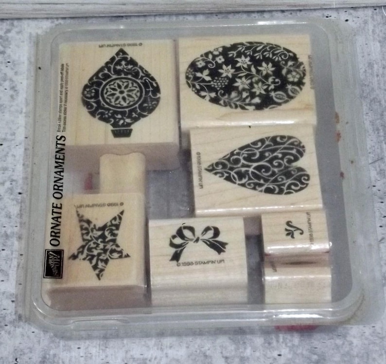 1998 Stampin up Wood Mounted Stamp Set Ornate Ornaments EB8 - Etsy Canada