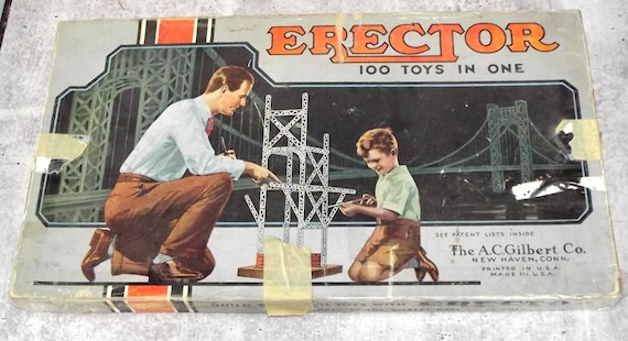 Vintage 1947/48 AC Gilbert 6 1/2 ERECTOR SET In Original Box E