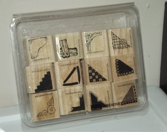 Stampin up 1998 Creative Corners Rubber Stamp Set