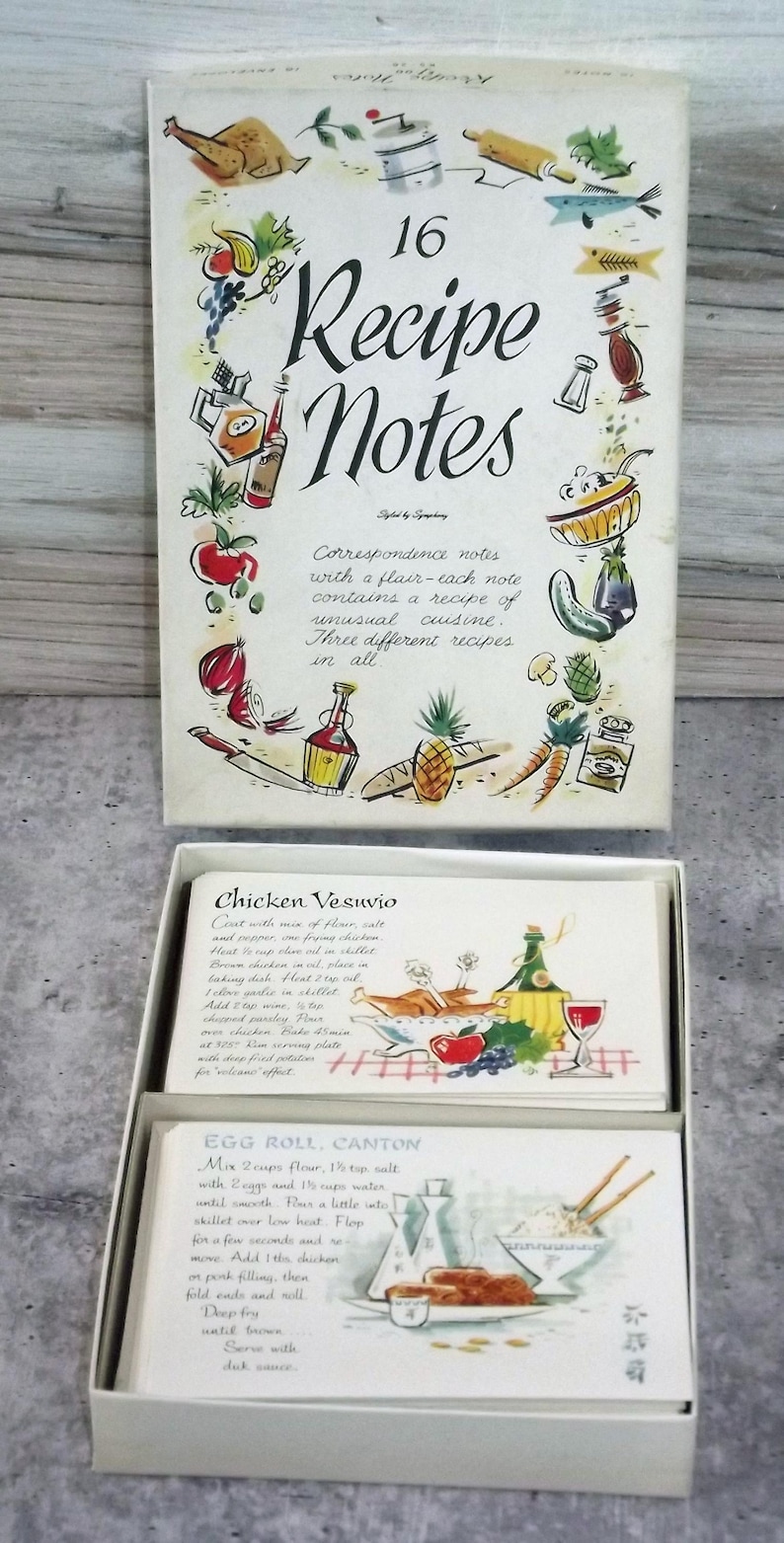 Vintage Styled by Symphony Box Recipe Notes With Envelopes EB7 - Etsy
