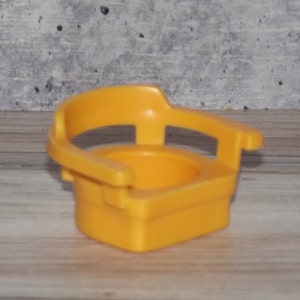Vintage Fisher Price Little People 1973 kunststof oranjegele fauteuil EB43