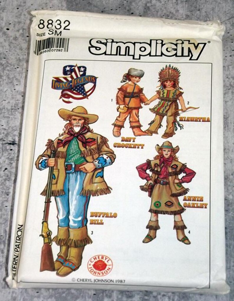 Simplicity Pattern 8832 Buffalo Bill Annie Oakley Costume Child Adult ...