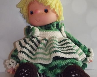Westrim Dumplin Designs Mitzy Lollipop Lane Yarn Doll Crocheted Body Green Blonde