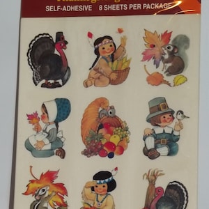 American Greetings Thanksgiving Stickers NOS unopened Vintage 1980s B44