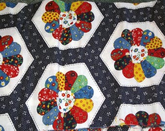 Großmutters Blumengarten Dresden Plattenstoff zum Quilten 42x48"EB15