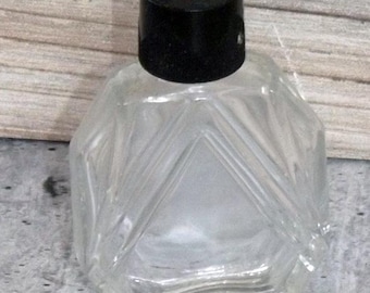 Vintage Owens Illinois Glass Cosmetic Cologne Perfume 3" Clear Bottle EB17