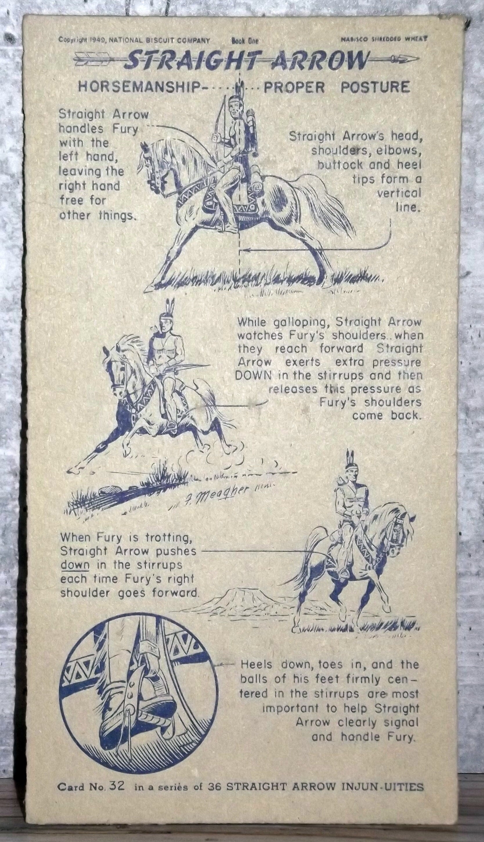 Nabisco Shredded Wheat Straight Arrow Indian Bk 1 Card 32