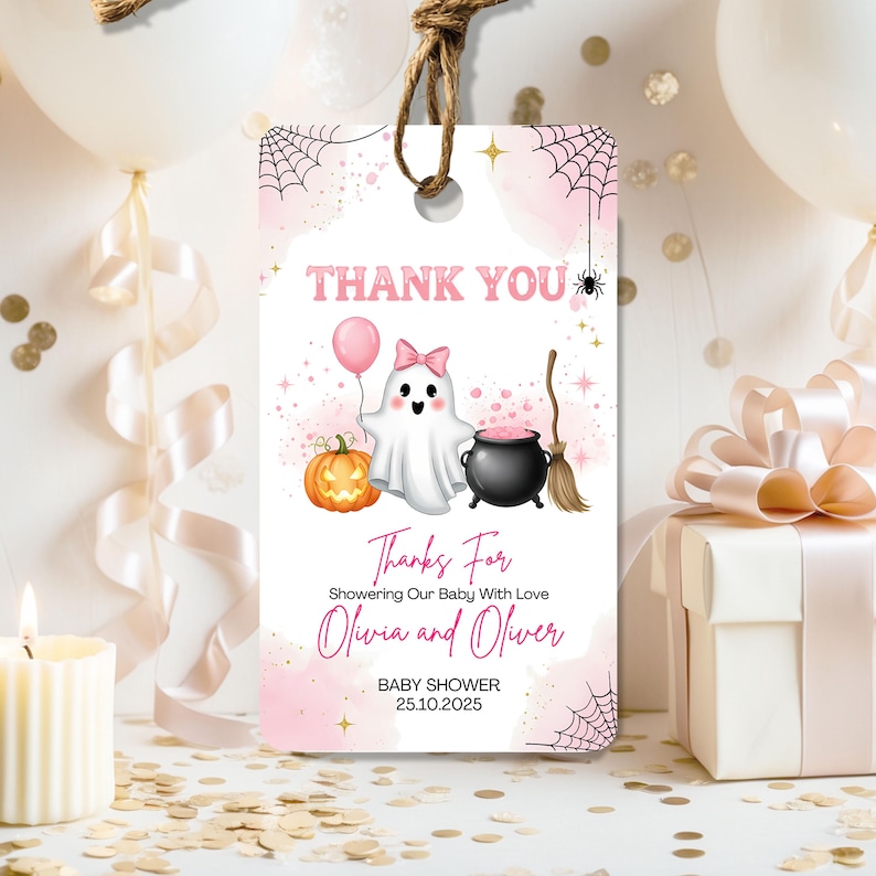 fall baby shower,thank you for coming,stickers labels tags,shower thank you tag,halloween baby,shower favor tags,a little boo,printable thank you,is almost due baby,editable template,