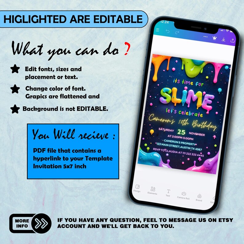 Slime Party Invite,Slime Birthday Party,Slime Party,Slime Invitation,Slime Glitter,Slime Template,Slime Birthday,Slime Invite,Slime purple,Slime pink,Slime For Girl,glow slime,Editable Invitation,