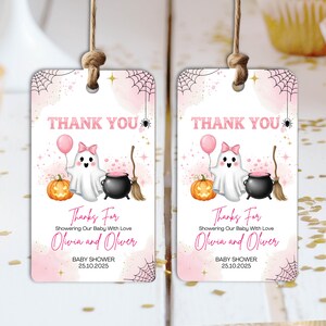 fall baby shower,thank you for coming,stickers labels tags,shower thank you tag,halloween baby,shower favor tags,a little boo,printable thank you,is almost due baby,editable template,