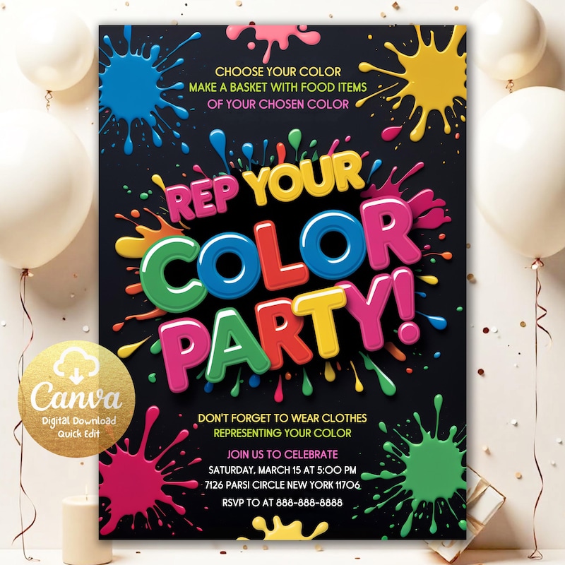 Rep Your Color Party - Etsy