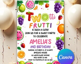 Inviti Festa Compleanno 2 Anni Tutti Frutti – 20 Biglietti Con Buste, Design Frutta E Acquerello, Per Bambini - 2