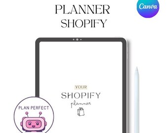 Shopify Planner | 41 Page Printable & Editable Canva Template | Shopify Launch Guide