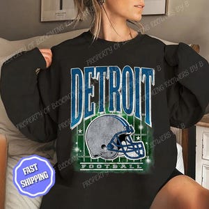 Detroit Football Vintage Sweatshirt TShirt, Detroit Lion Football Tee, Detroit Football Shirt, Detroit Lion Sweater, Sunday Football 90s Tee
