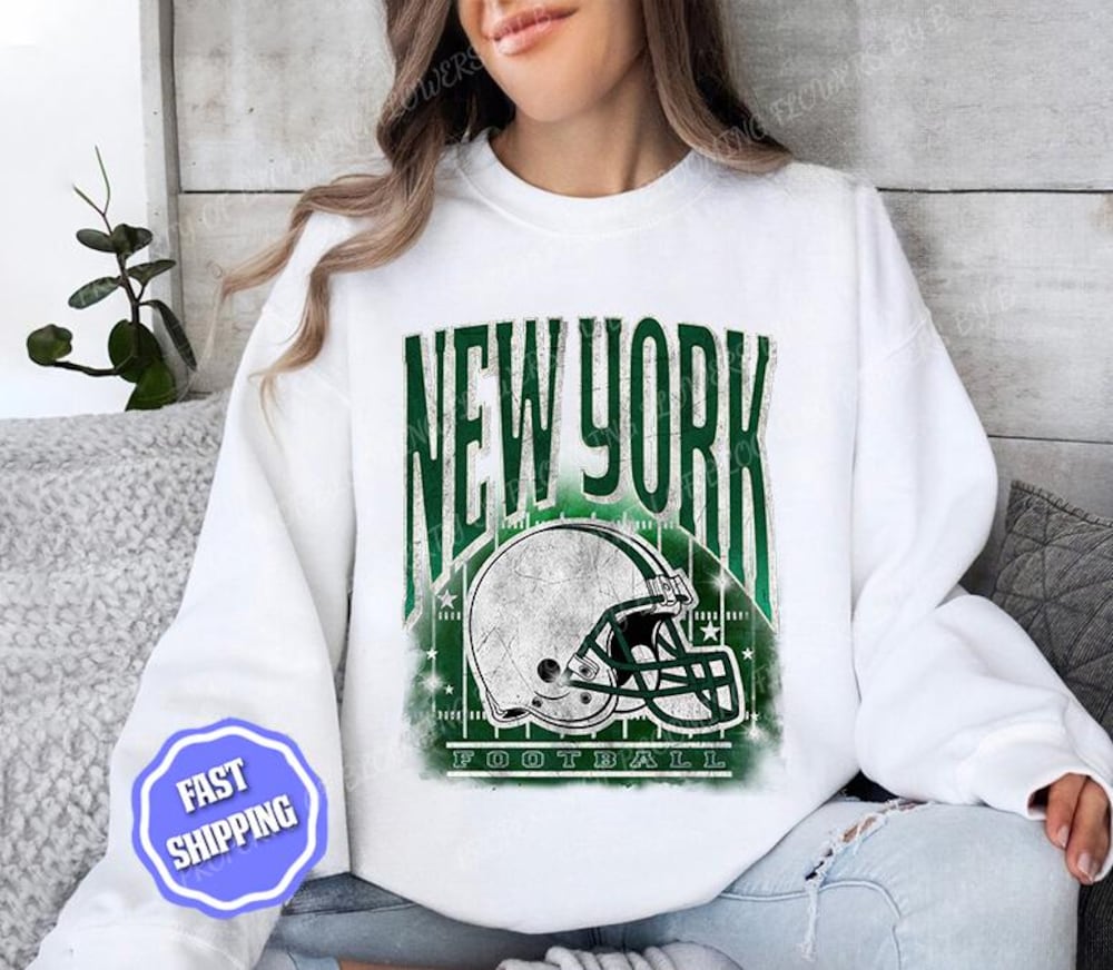 Retro New York Sweatshirt, New York Football Sweatshirt, New York Football, New York Football Tee, Retro Style New York Tee, Vintage Nyj Tee Bespoketshirt
