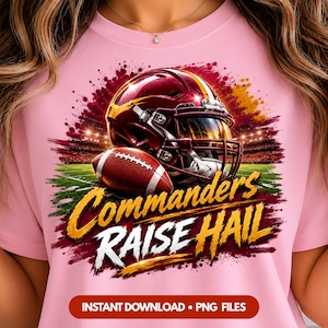Commanders Football PNG Game Day Clipart Sublimation - Premium Design Commanders Team Football,  File Png (Digital Download)