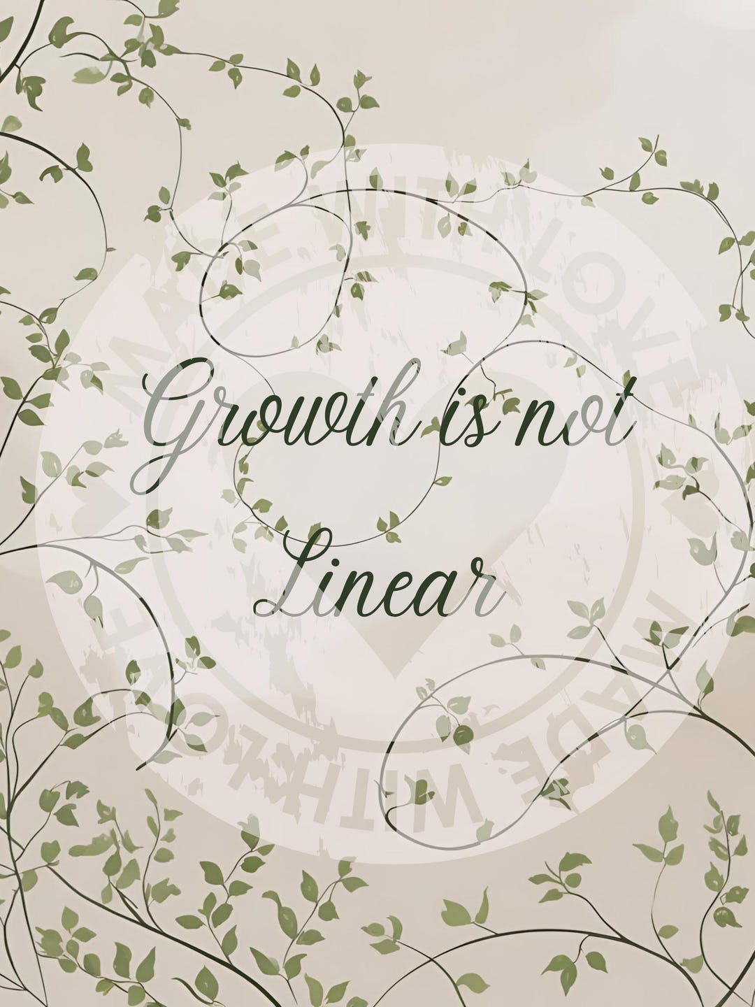 Growth is Not Linear Printable Art - Digital Download, Mental Health ...