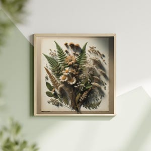 Vintage-Inspired Floral Wall Art Print of Dried Sunflowers and Daisies; Gift for Colleague, Friend, or Family -  Printable Download