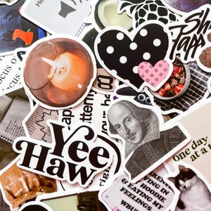 50 willekeurige Pinterest esthetische stickers, vintage stijlstickers, antieke objectstickers, waterdichte stickers voor plakboek, dagboek