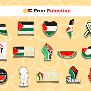 Free Palestine Enamel Pins Bundle – Pick Any 2 for 8, Palestine Pin, Palestine Flag Pin, Watermelon Pin, Free Palestine Pins Button