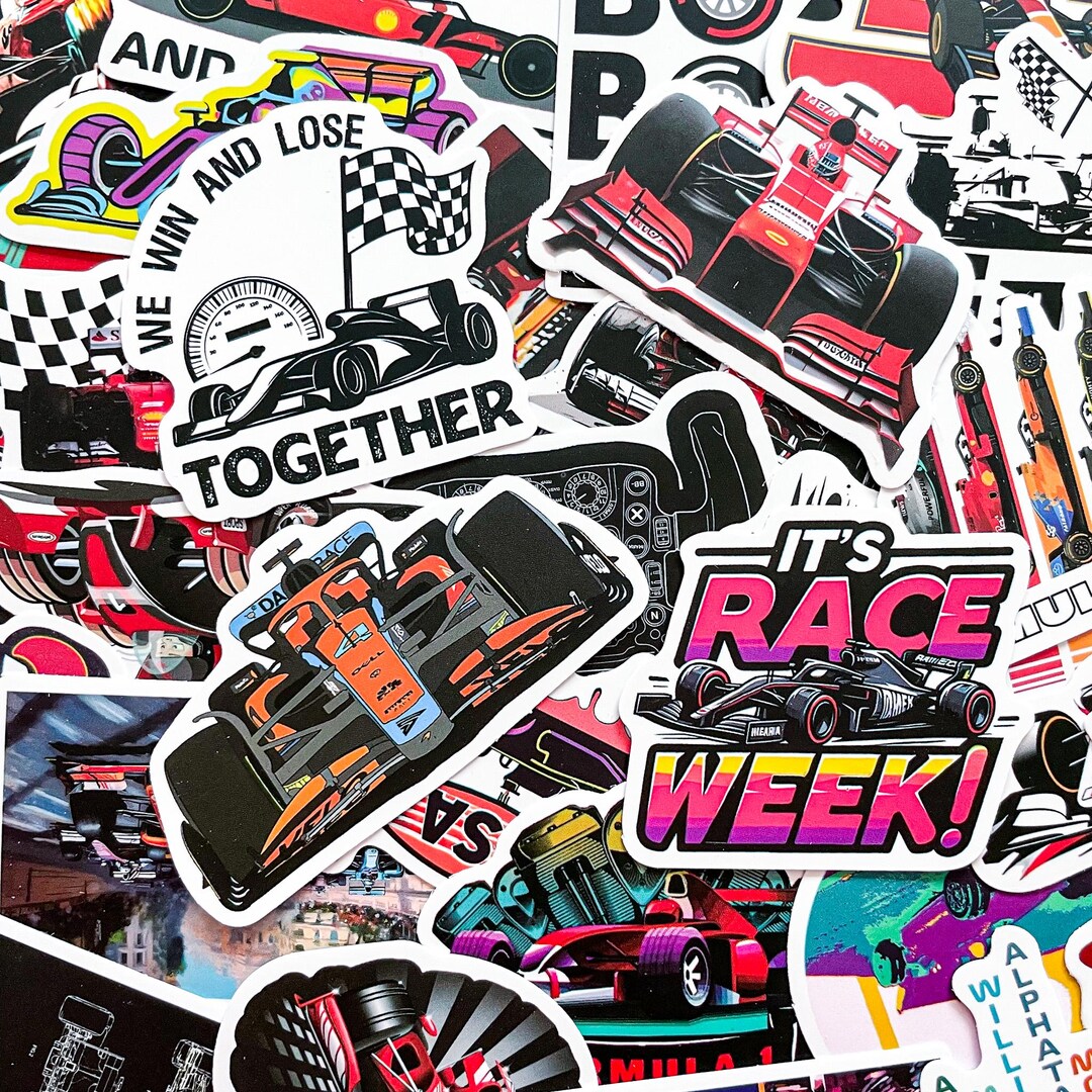 50 Random Formula 1 Stickers, Race Car Stickers, Racing Stickers Pack ...