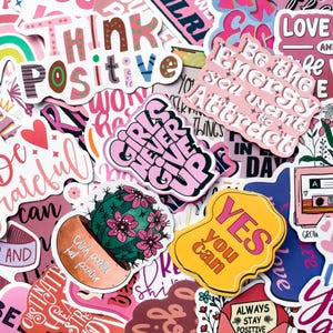 50 zufällige Motivationszitat-Aufkleber, positive Nachrichtenaufkleber, wasserdichte inspirierende Aufkleber für Journal, Scrapbook, DIY-Handwerk