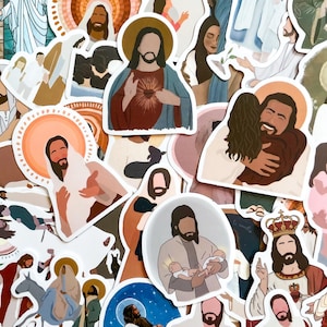 50 zufällige Jesus-Aufkleber, christlicher Glaube Aufkleber, religiöse Bibel-Aufkleber wasserdichtes Aufkleber-Pack für Journal, Sammelalbum, DIY Handwerk