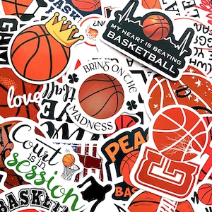 Lot de 50 autocollants aléatoires de basket-ball, autocollants Slam Dunk cool, autocollants citations sportives, autocollants imperméables pour journal, album de coupures, bouteille d'eau