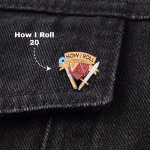 How I Roll Enamel Pin – D20 Dice Pins for RPG Fans, Funny DND Enamel Pins, Geek Gamer Backpack Pins, Dice Pins and Badges Gift