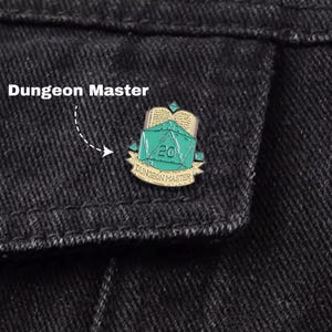 Dungeon-Master Enamel Pin – RPG Dice Pins for Dungeon-Master Gift, Funny DND Backpack Pins, Geeky Gamer Pins and Badges for Bags