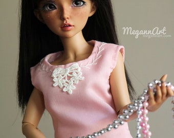 FACTORY SALE: Pink Embroidered Dress Set for MSD BJDs, MiniFee, Mini Dollfie Dream, Etc.