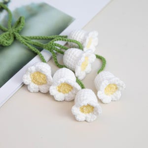 Crochet Lily of the Valley Bag Charm, Handmade Hanging Flowers, Unique Gift for Her, Crochet Gift Idea, New Car Gift, Car & Bag Decoration