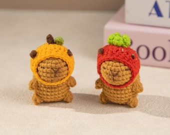 Handgemachte häkeln Capybara Schlüsselanhänger | Süßer Amigurumi Capybara Taschenanhänger | Entzückender gehäkelter Schlüsselanhänger | Perfektes Geschenk für Tierliebhaber