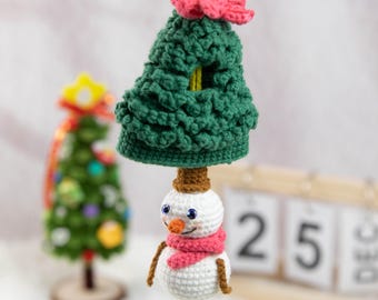 Crochet Snowman Christmas Ornament – Handmade Holiday Tree Decoration – Cute Winter Gift, Festive Xmas Hanging Decor