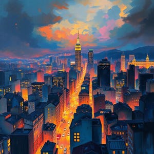 City view Oil painting