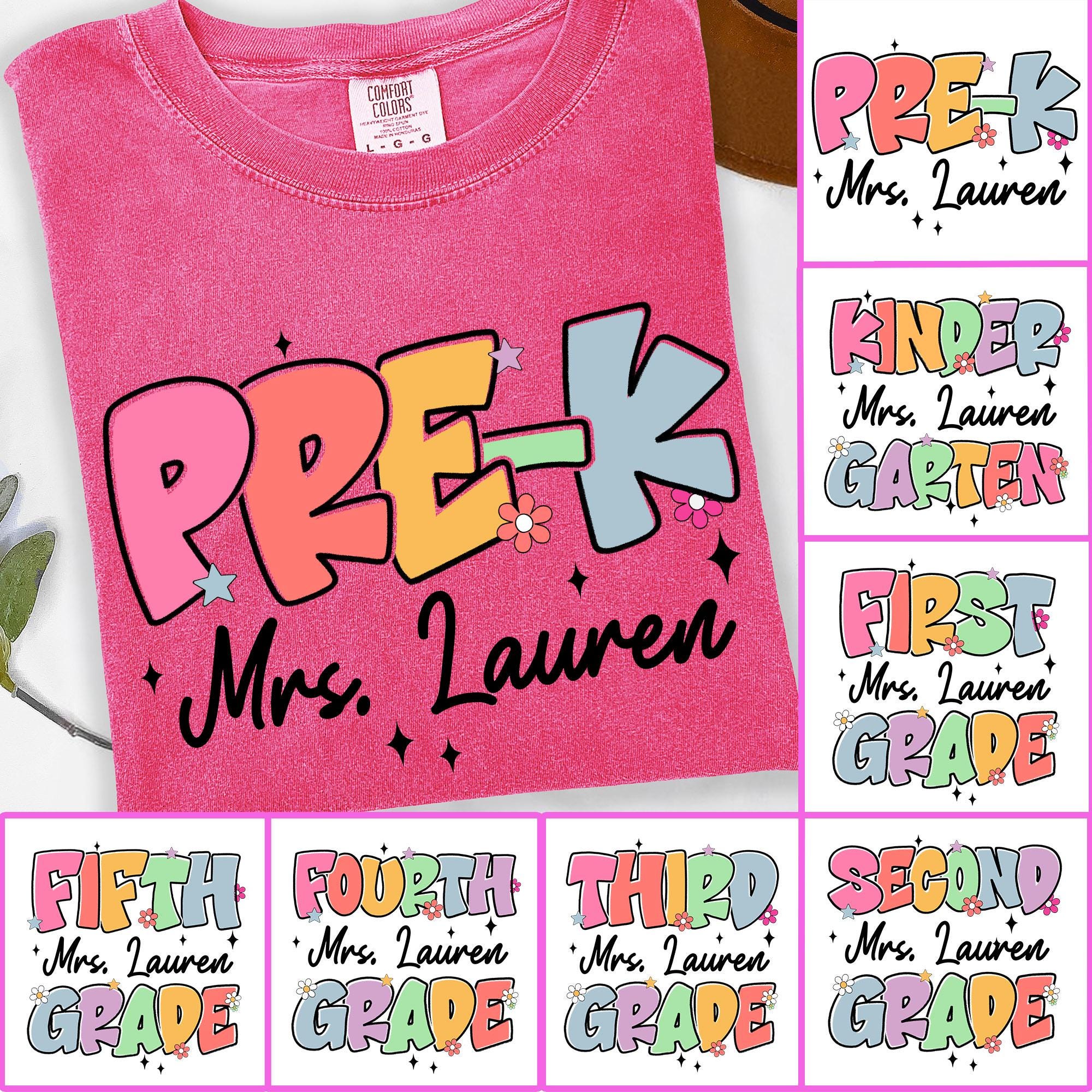 Custom Name Back To School Png, Custom Name Teacher Png, First Day Of School Png, Custom Name Teacher First Day of School