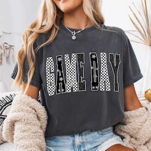 Game Day PNG, Black White Game Day Shirt Design, Checkered Star Football PNG, Checkered Game Day PNG, Retro Sports Sublimation Png