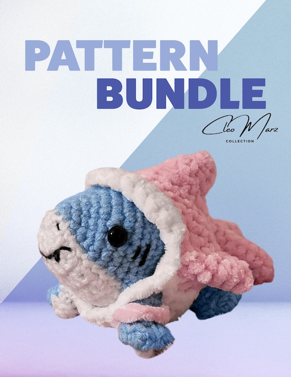 MARVEL ジェフザ・シャーク Jeff シークレット ピンクドルフィン Jeff the Land Shark Pink Dolphin Amigurumi Digital Crochet Pattern
