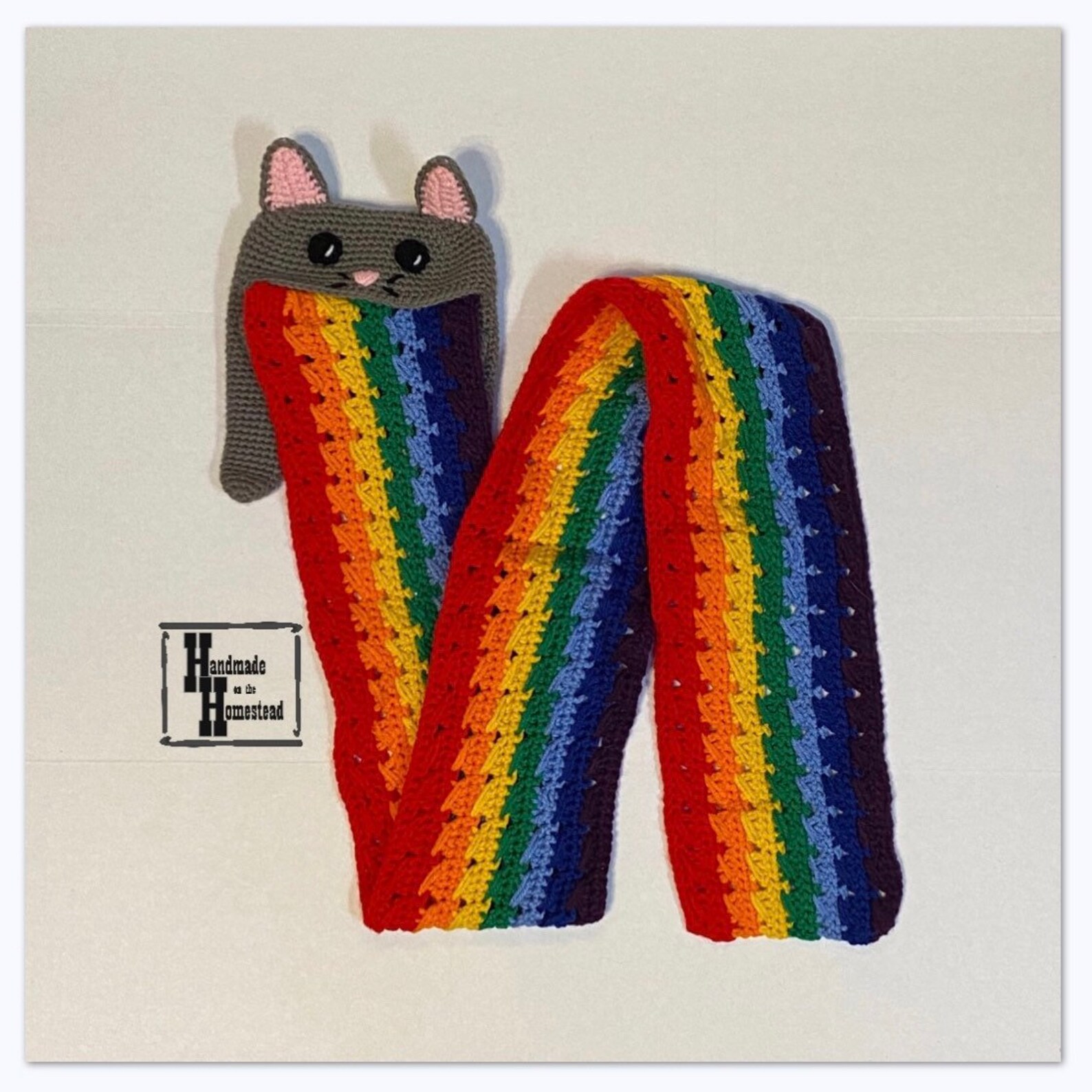 Rainbow Cat Barf Scarf Plush Cat Cat Scarf Rainbow Scarf Etsy