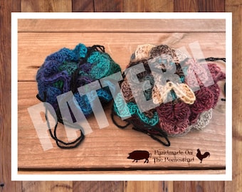 PATTERN Dragon Scales Drawstring Bag, drawstring purse, pouch, travel bag, dragons, dice bag, makeup bag, coin purse, crochet bag, clutch