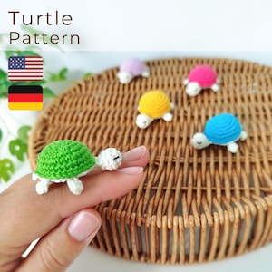 Crochet PATTERN Turtle, No Sew Baby Turtle, small plush turtle, amigurumi Easy crochet pattern, miniature Crochet Turtle Stuffed Animal