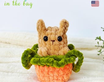 Crochet pattern Bunny in easter basket, bunny with carrot crochet pattern, rabbit crochet pattern, crochet PATTERN bunny amigurumi english