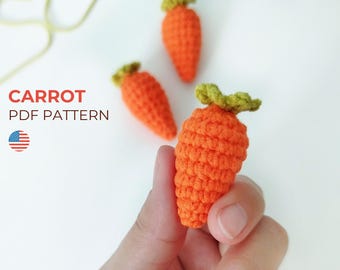 crochet pattern carrot, plush carrot for bunny, easy crochet pattern, easter pattern crochets, crocheted carrot, plush carrot keychain