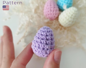 Easter mini egg crochet pattern, easy crochet pattern, easter pattern crochet, crocheted eggs, amigurumi eggs plush, Montessori toys pattern