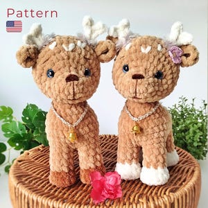Crochet fawn pattern, crochet deer plush pattern, amigurumi Fawn Pattern, Deer Amigurumi Pattern, reindeer Amigurumi tutorial PDF in English