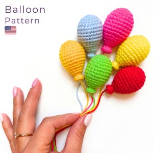 Ballon MOTIF au crochet, montgolfière au crochet, petit ballon en peluche, amigurumi Modèle facile au crochet, ballon appliqué, ballon miniature