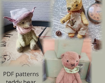 Patrón de un pequeño osito de peluche