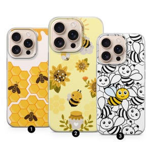 Bee Phone case Honeycomb Cover for iPhone 16 Pro Max, 15 Plus, 14, 13, 12, 11, XS & Samsung S25, S24, A56, A55, Pixel 9, 8