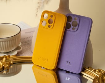 Personalized PU Leather iPhone Case with Name, Custom Embossed Case for iPhone 16ProMax 15, 14, 13, 12, 11, XR, XS, X 8, 7 Plus,Gift for Her